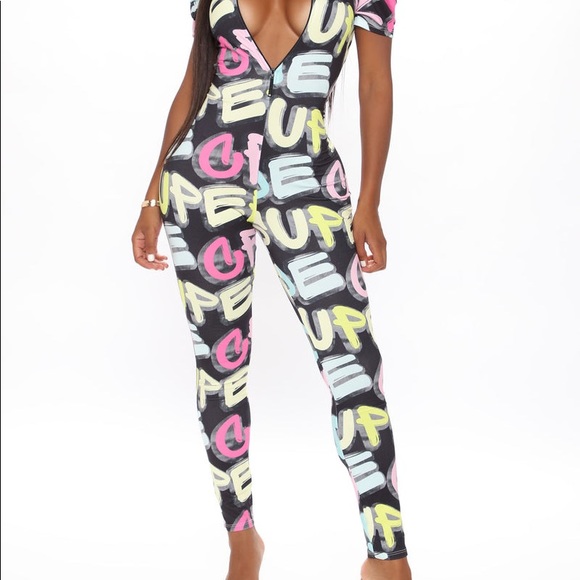 Fashion Nova graffiti jumpsuit - Picture 2 of 8